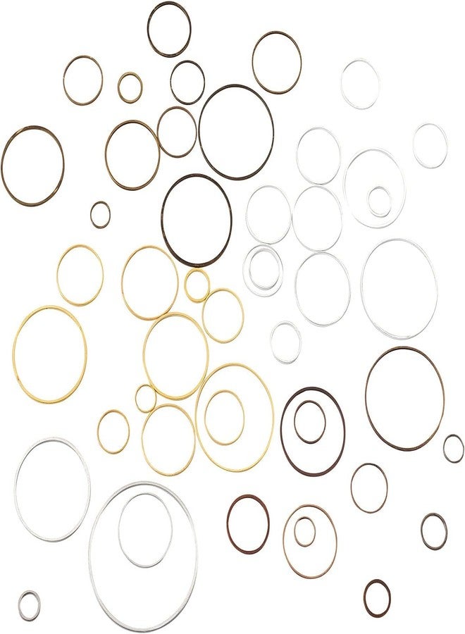 Excellentcrafts Brass Hollow Circle Pendant Charm Links Open Bezel Frames Connectors Round Beading Hoop Earrings for Necklace Bracelet Jewelry Making Resin Craft - Silver Finish (10mm) - Image 3